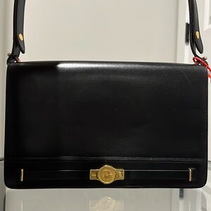Christian Dior Vintage Black Shoulder Bag w/ Gold Hardware and Adjustable Strap